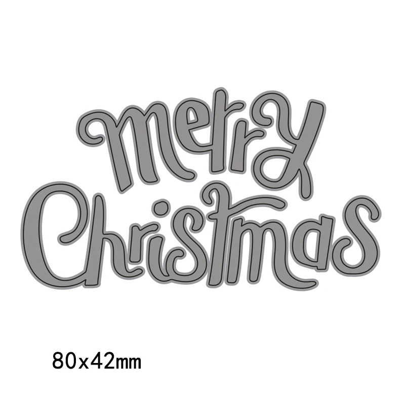 

Merry Christmas English Words Cutting Dies Letter Template Stencil for DIY Handmake Scrapbook 2018 New