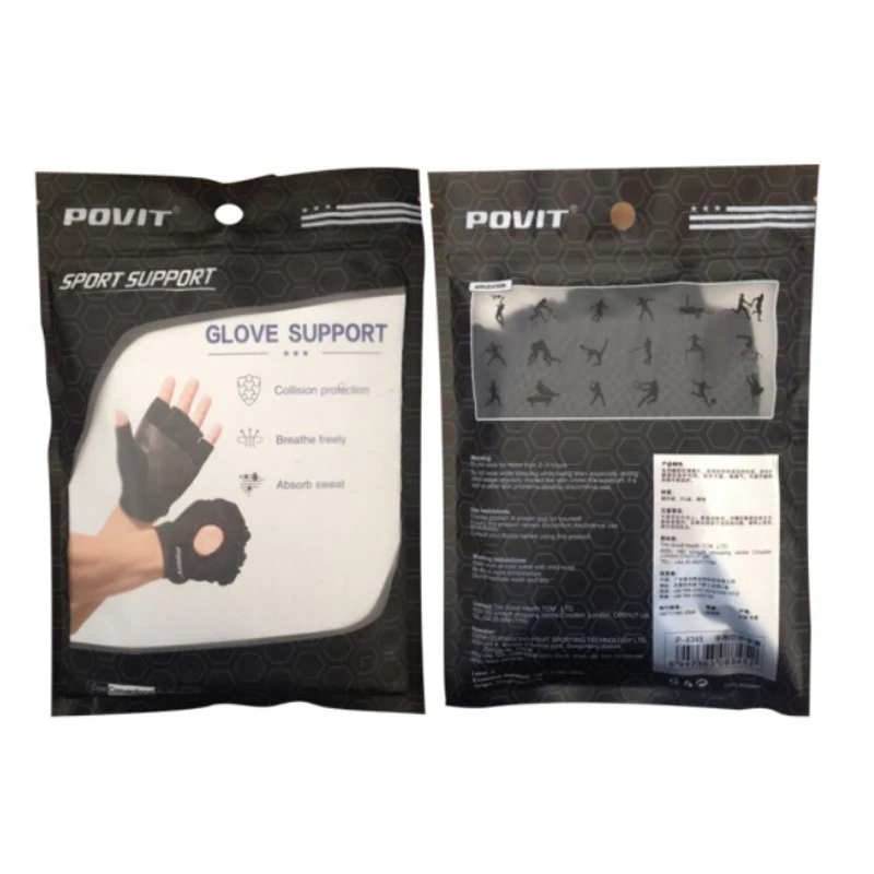 POVIT 1Pair Body Building Fitness Gloves Sports Training Weightlifting Gloves For Women/Men Crossfit Dumbbell Exercise Gym Glove