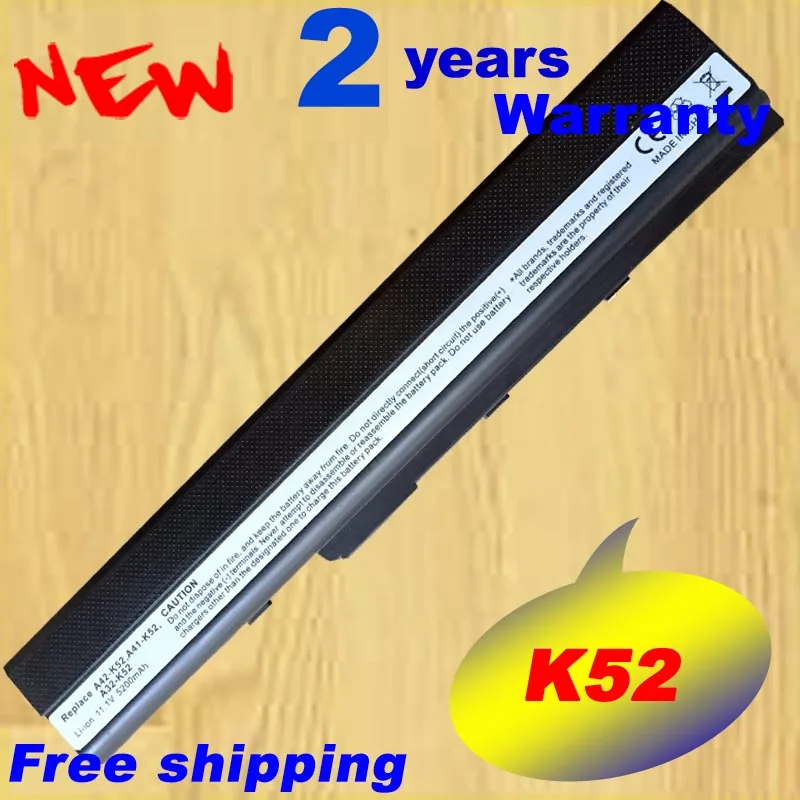 

Аккумулятор 5200 мАч для Asus K52 K52J K52JB K52JC K52JE K52JK K52JR K52N K52D K52DE K52DR K52F K62 K62F K62J K62JR K52IJ K52F