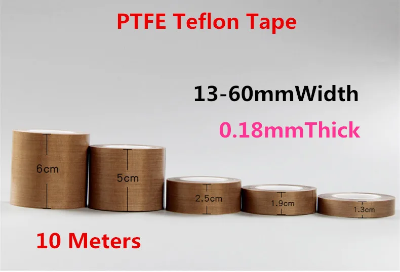 13 60mmWidth 0.18mmThick PTFE Teflon Tape High Temperature Tape Insulation Tape Temperature