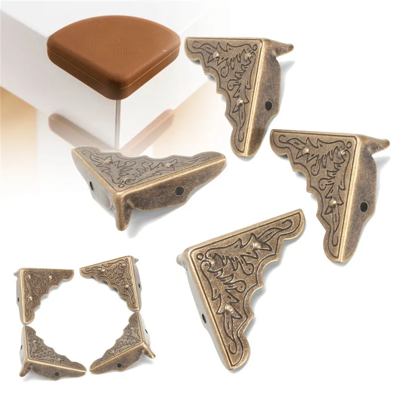 Kiwarm Wholesale 12pcs Metal Corner Protector Antique Brass