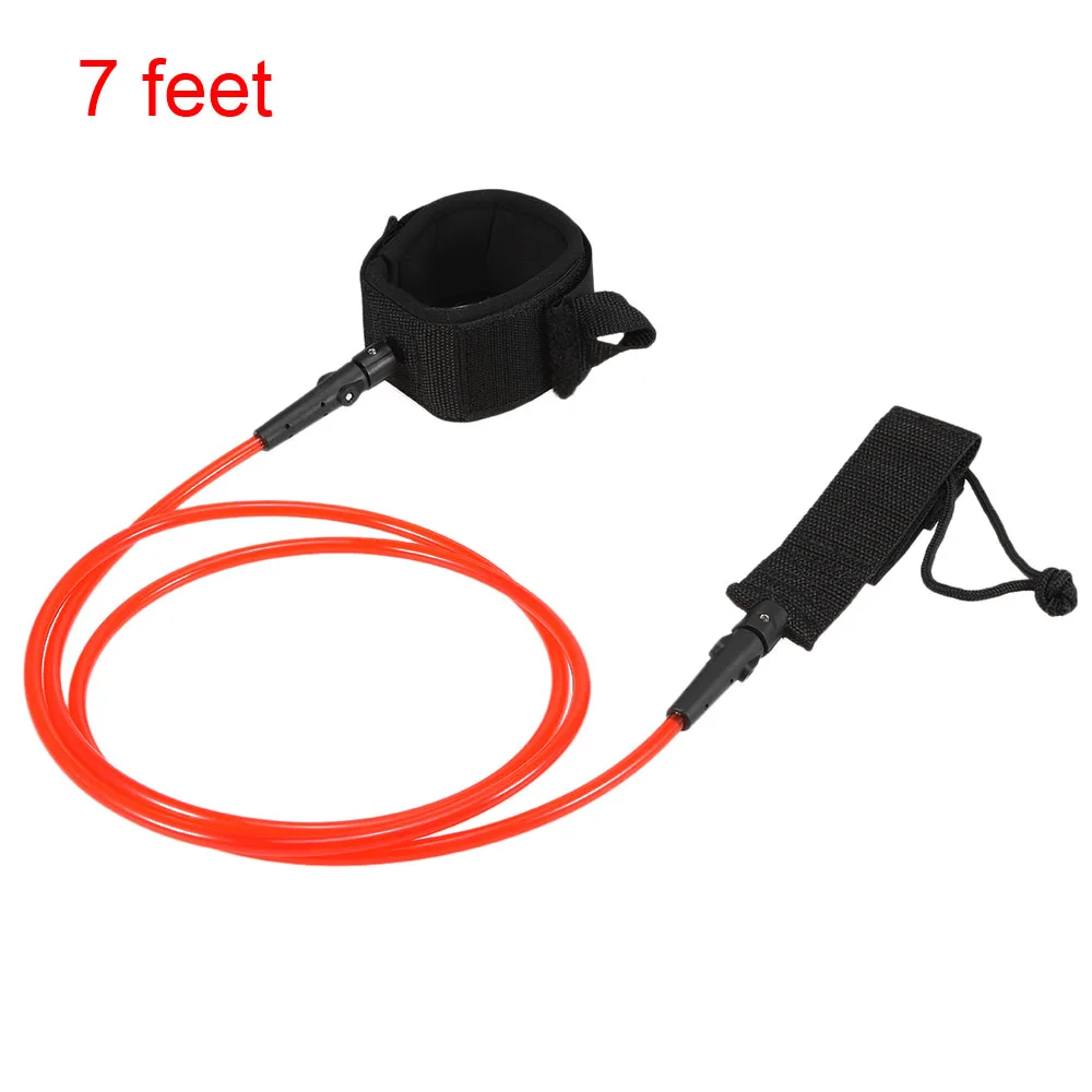 Red 7FT Поводок для серфинга, веревочка для серфинга, гладкий стальной Вертлюг, поводок для серфинга, ножка, SUP, полиуретановый поводок для доски, 6 футов/7 футов - Цвет: Red 7FT