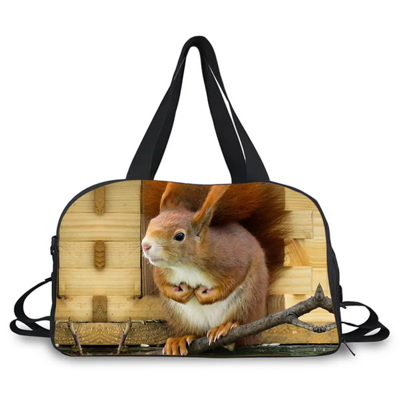 AnyFocus brand handbag Men women bags, Animal squirrels print bag