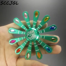 Павлина Стиль металлический фиджет-Спиннер из алюминиевого сплава ручной Spinner палец обсушки салатных листьев Пазлы пальчиковые игрушки для лечения Синдрома дефицита внимания(СДВГ) для снятия стресса