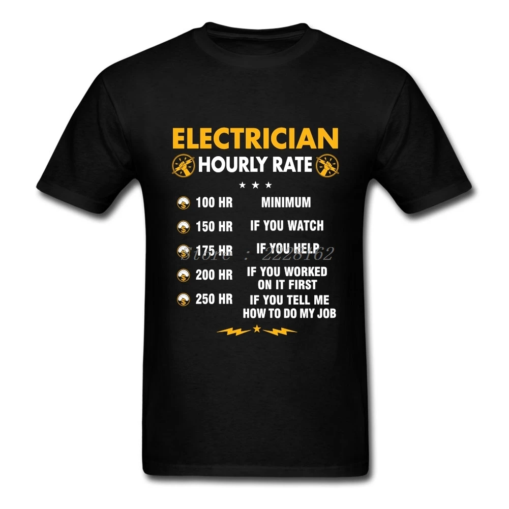 Мужские музыкально футболка электрик почасовая ставка Весна Забавный Camiseta для