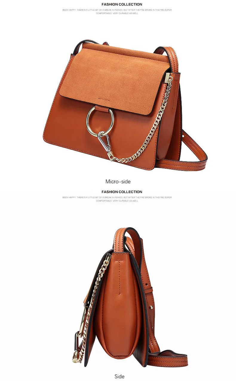 100% Genuine Leather Women Shoulder Bags Famous Brand Metal Ring Chains Women Crossbody Bags Retro Natural Leather Lady Handbag (17)