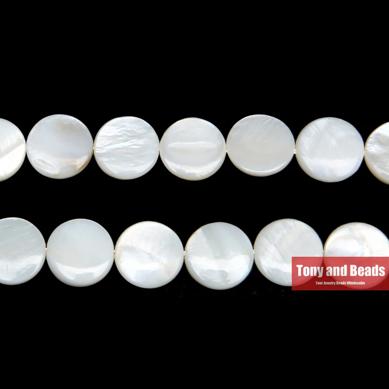 

15" Strand Free Shipping 14mm Diameter Natural Mother of Pearl Shell Coin Loose Beads Approx 39CM Per Strand No.SB3