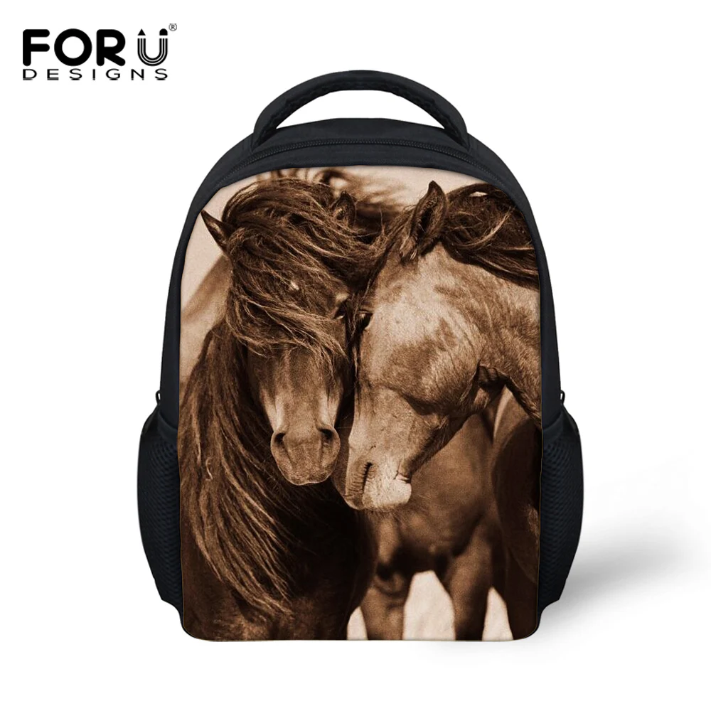 FORUDESIGNS Small Children s font b Backpacks b font Crazy 3D Horse Animals font b Backpack