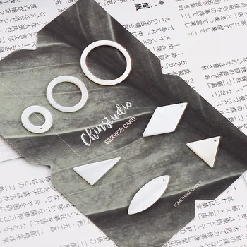 

Natural white shell 2 rounded triangular prismatic DIY minimalist Earrings handmade jewelry accessories material