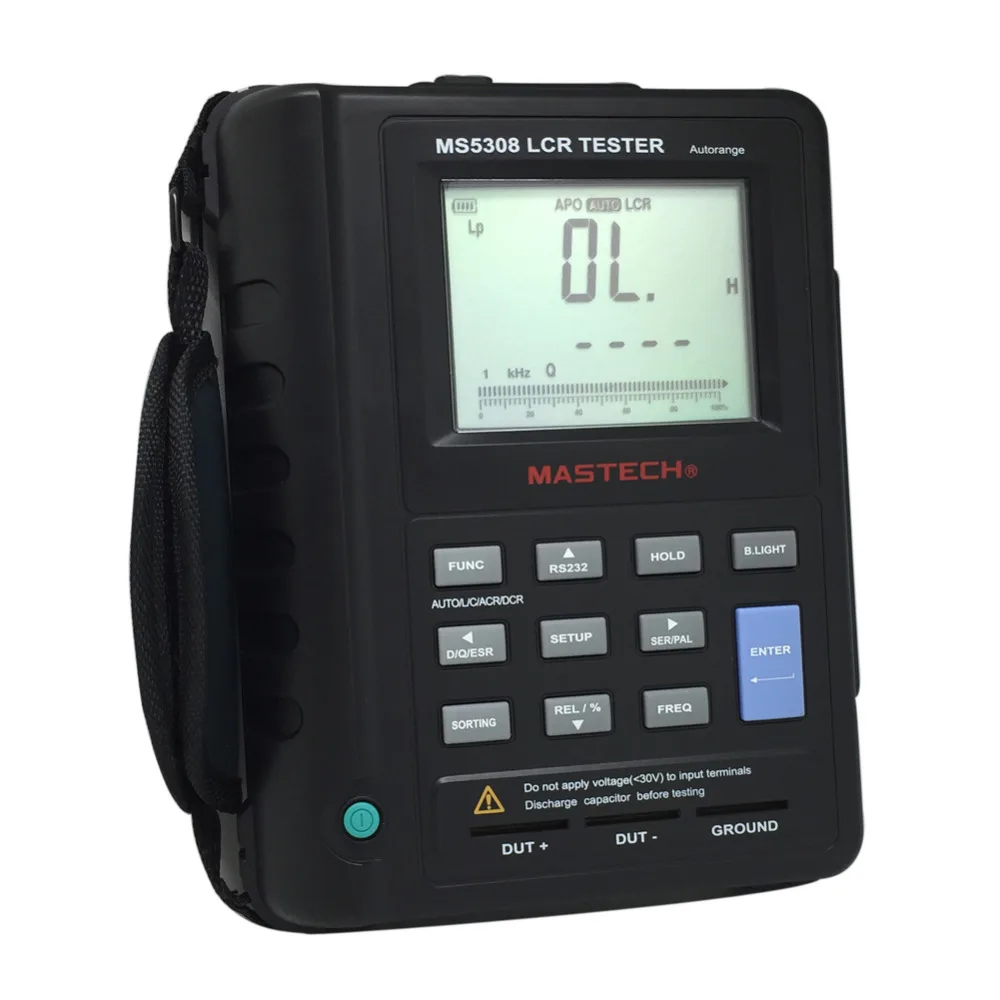 

MASTECH Handheld Auto Range LCR meter tester 100khz D Q ESR DCR Kevin USB Power Supply MS5308