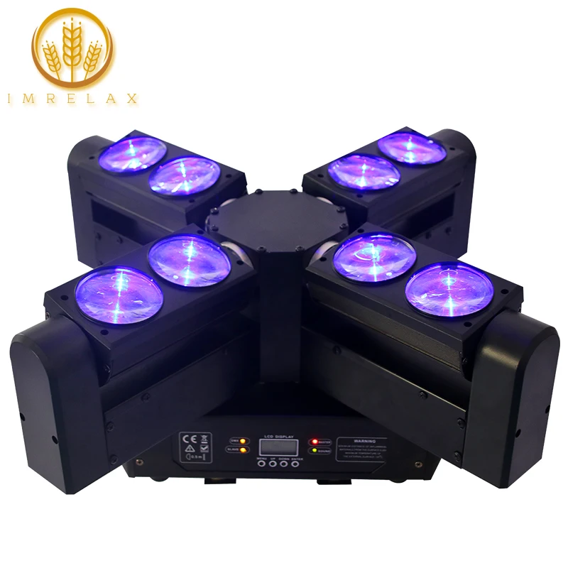 IMRELAX 8x12 Вт RGBW 4in1 светодиодный движущийся большой ветряное колесо 8 головок