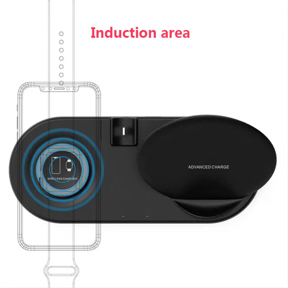 

Qi Wireless Charger for iphone For Apple Watch 4 3 2 1 for AirPods Qi Fast Charging Dock Station Fits All Qi-enabled Phones