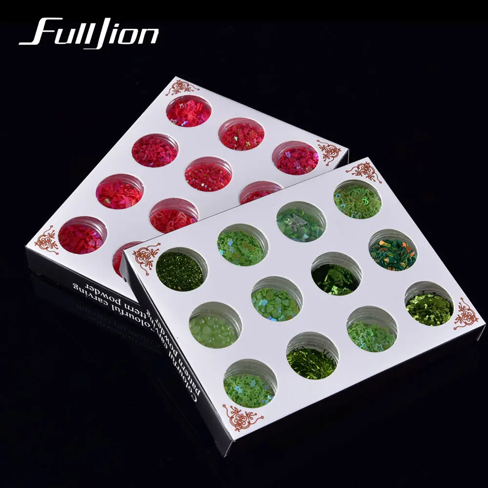 Fulljion 12 коробок блеск для тела смешанный хлопья массивный клей лица наклейки