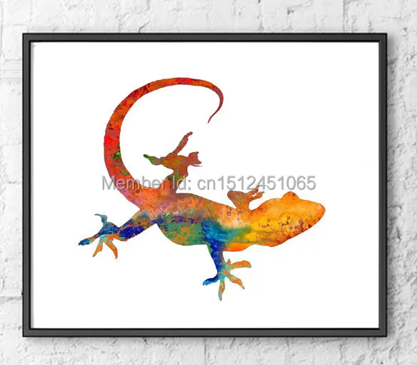 Nature Decor Lizard Painting. Colorful Gecko Watercolor Art Print Gecko Art Print Pretty Reptile Art Kids Room Decor Nursery Art