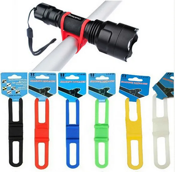 Cheap Silicon Strap Mountain Road Bike Torch Phone Flashlight Bands Elastic Bandage Bicycle Light Mount Holder Bike Accessories 5