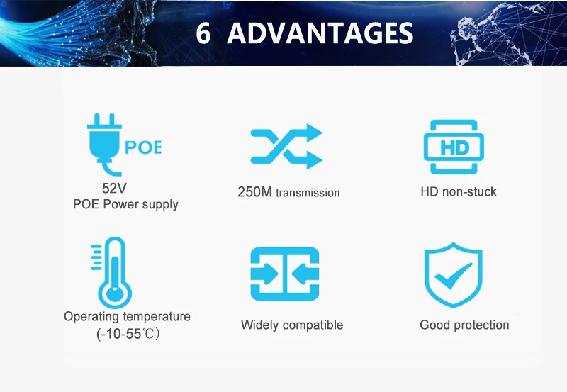 100 Мбит/с 8 портов poe коммутатор ethernet-Коммутатор poe 48 V-56 в сети 250 м vlan uplink порт lan коммутатор для ip-камеры или беспроводная точка доступа ftth