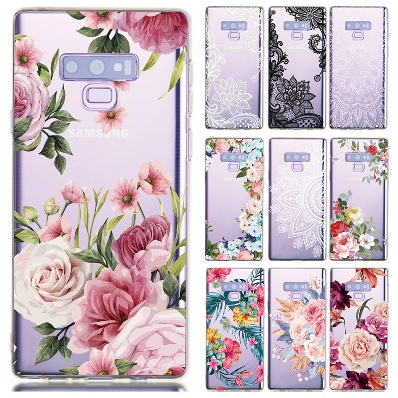 

Floral Soft TPU Case FOR Fundas Samsung Galaxy Note 9 Case On For Coque Samsung Galaxy Note 9 Cover Capa Soft Silicone Cases