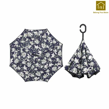 

High Quality Long Handle Umbrella Creative Male Umbrella Woman Uv Parasol Schirm Poncho Parasolki Damskie Rain Umbrella WKV004