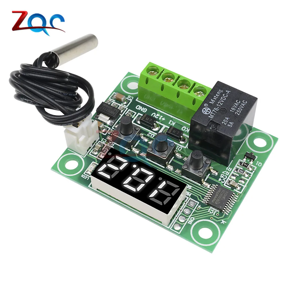 W1209-50-110°C DC 12V Red LED Digital Thermostat Temperature Controller Sensor