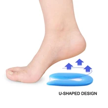 1pair heel pad Rebound Shock Absorption Balanced Cold-resistant U Shape Soft Silica Gel Arc Design Heel Insole Feet Protection