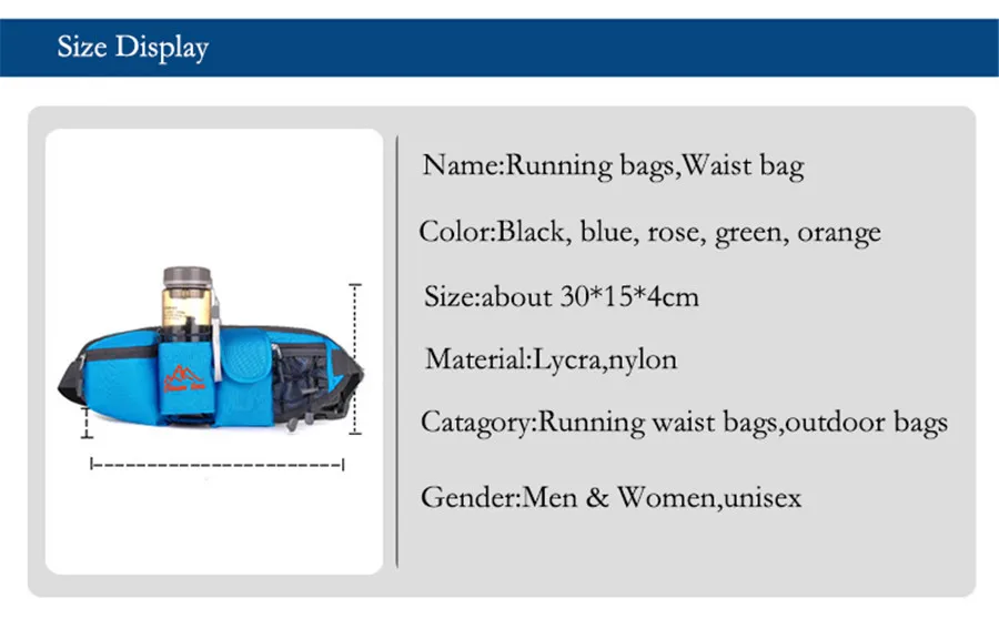Открытый Многофункциональный бег бутылка воды поясной ремень нейлон водонепроницаемый Спорт Бег горный туризм для мобильного телефона сумка L09
