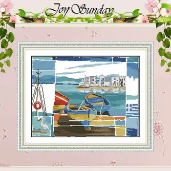 

Seaside scenery counted Cross Stitch 11CT 14CT Cross Stitch Set Wholesale DIY Cross-stitch Kit Embroidery Needlework