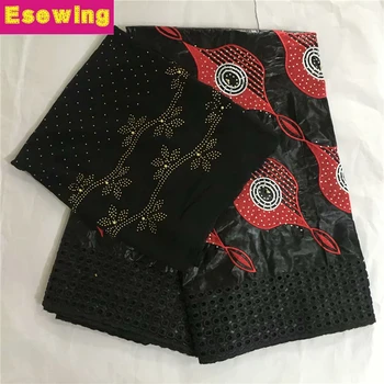 

2019 High quality Bazin Riche Lace Getzner Hot Sale African Lace Fabric With Matching Tulle Lace (5yards+2yards) For women Dress