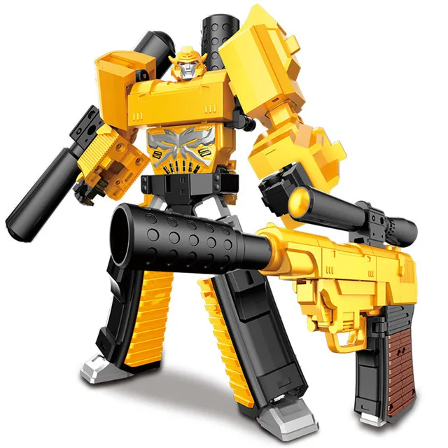 Трансформация сборки пистолет робот военная модель металлический сплав деформации Фигурки Робот мальчики подарок развивающие игрушки для детей - Цвет: C