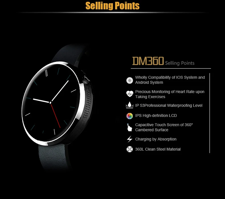 BEESCLOVER DM360 Смарт-часы Android анти-потеря сна монитор сердечного ритма для смарт-часы для Android IOS r29