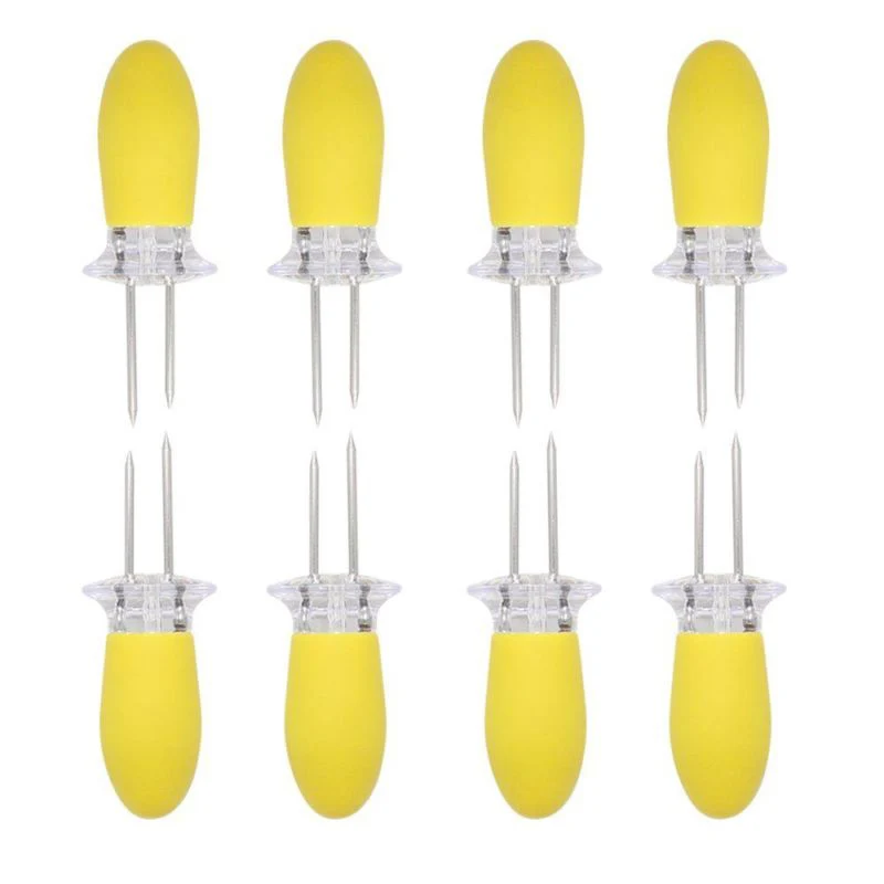 New 4pairs Corn On The Cob Holders Skewers Kitchen Forks BBQ Food Hygiene Sticks