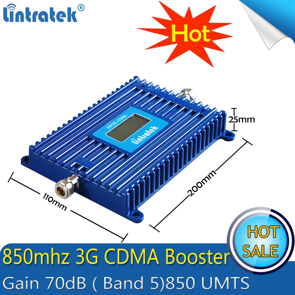 Повторитель сигнала Lintratek LTE Band 5 850 МГц CDMA 3G усилитель с усилением 70 дБ для