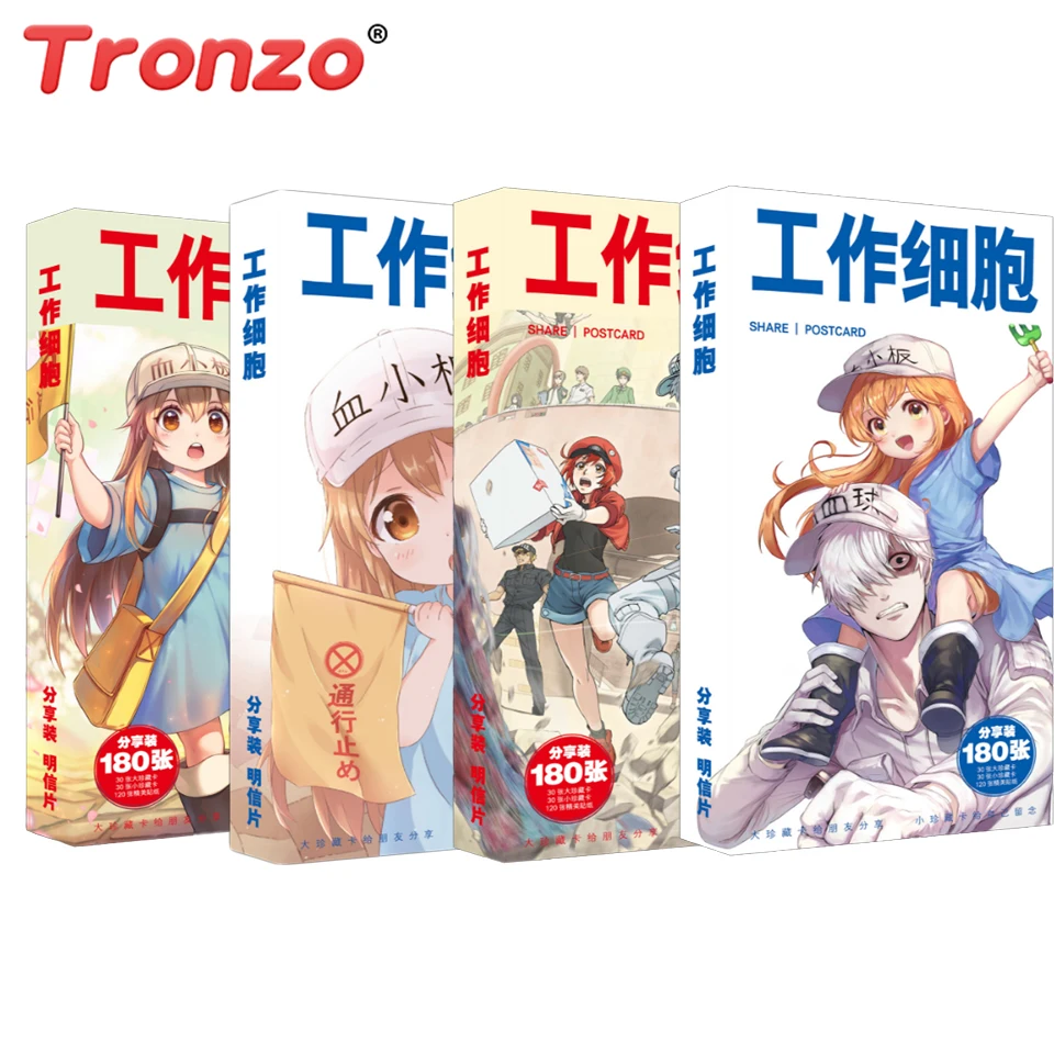 

Tronzo Stickers 180Pcs/Set Hataraku Saibou Sticker Book Hataraku Saibou Photocard For Laptop Decor Notebook Bicycle Luggage