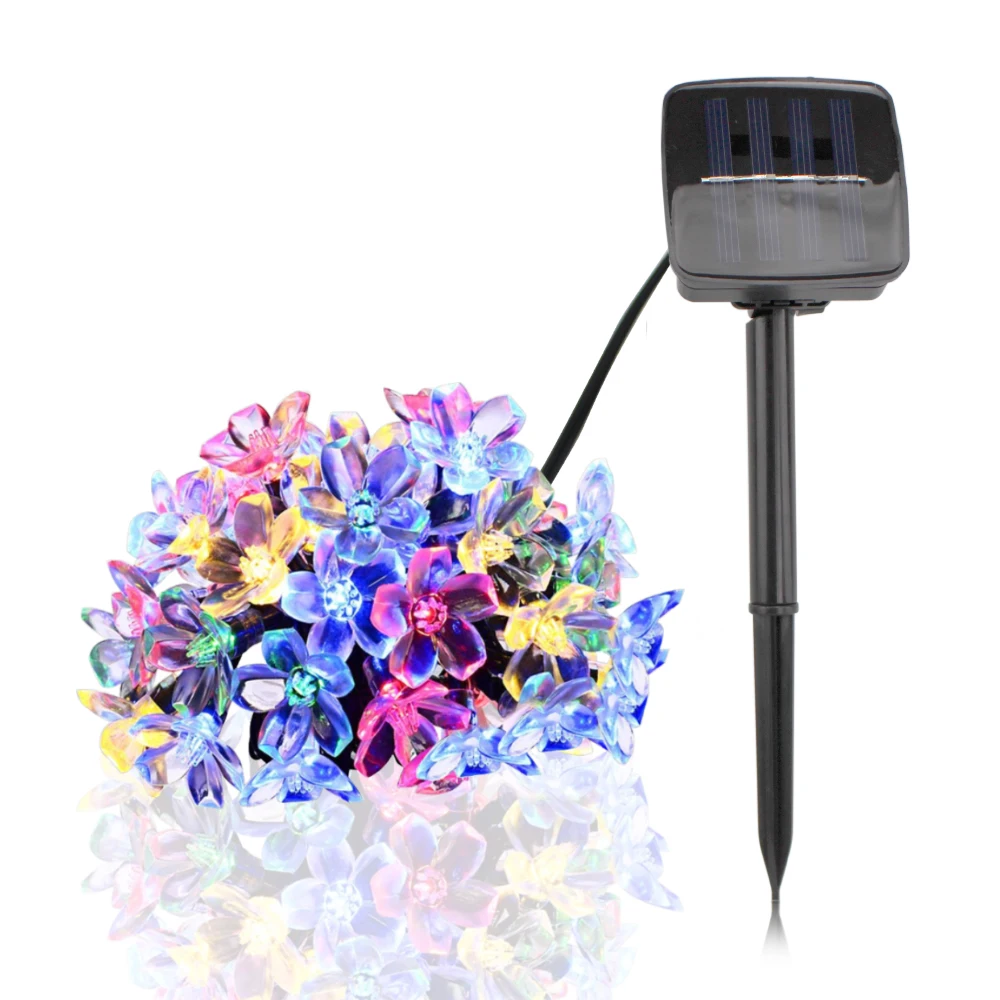 

LED Solar Power Fairy String Lights 7M 50 LEDs Peach Blossom Decorative Garden Lawn Patio Christmas Trees Wedding Party