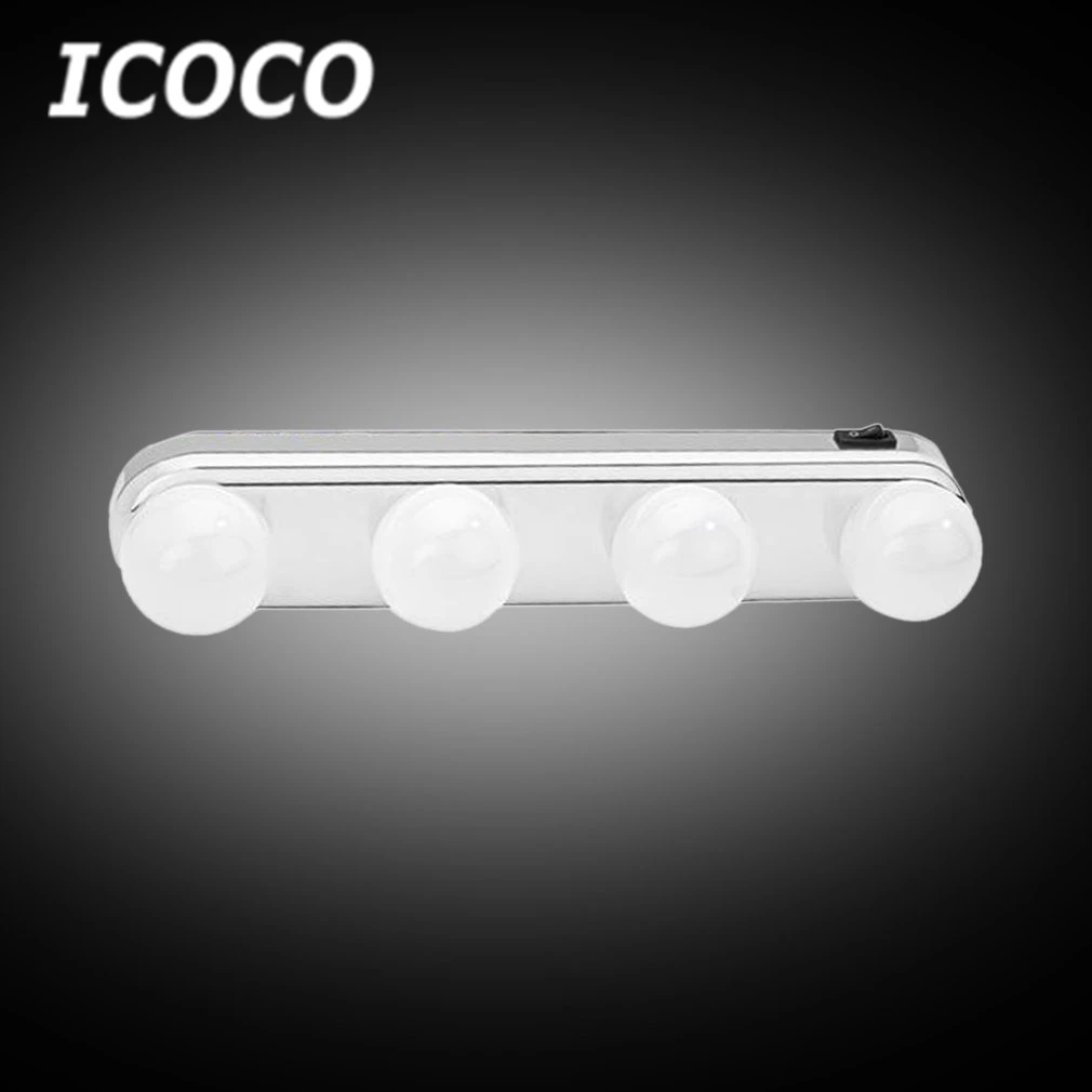 Gunstige Kaufen Icoco Ultra Helle 4 Leds Lampen Studio Glow Machen Up Licht Rtable Kosmetische Kit Batterie Angetrieben Spiegel Beleuchtung Grosshandel Verkauf Preise Online Woshijeff