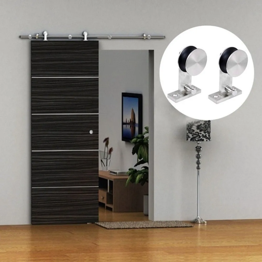 

1.83M Modern Stainless Steel Sliding Barn Wood Door Track Rail Set Wood Door Sliding Track Sliding Door System Door Hardware Set