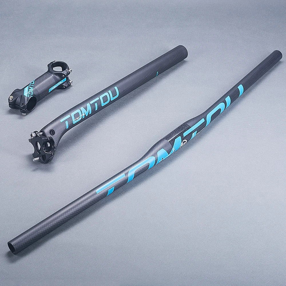 TOMTOU 3K Углеродное волокно руль для горного велосипеда+ задний Подседельный штырь+ вынос руля MTB наборы велосипедных деталей матовый синий-TB9T34
