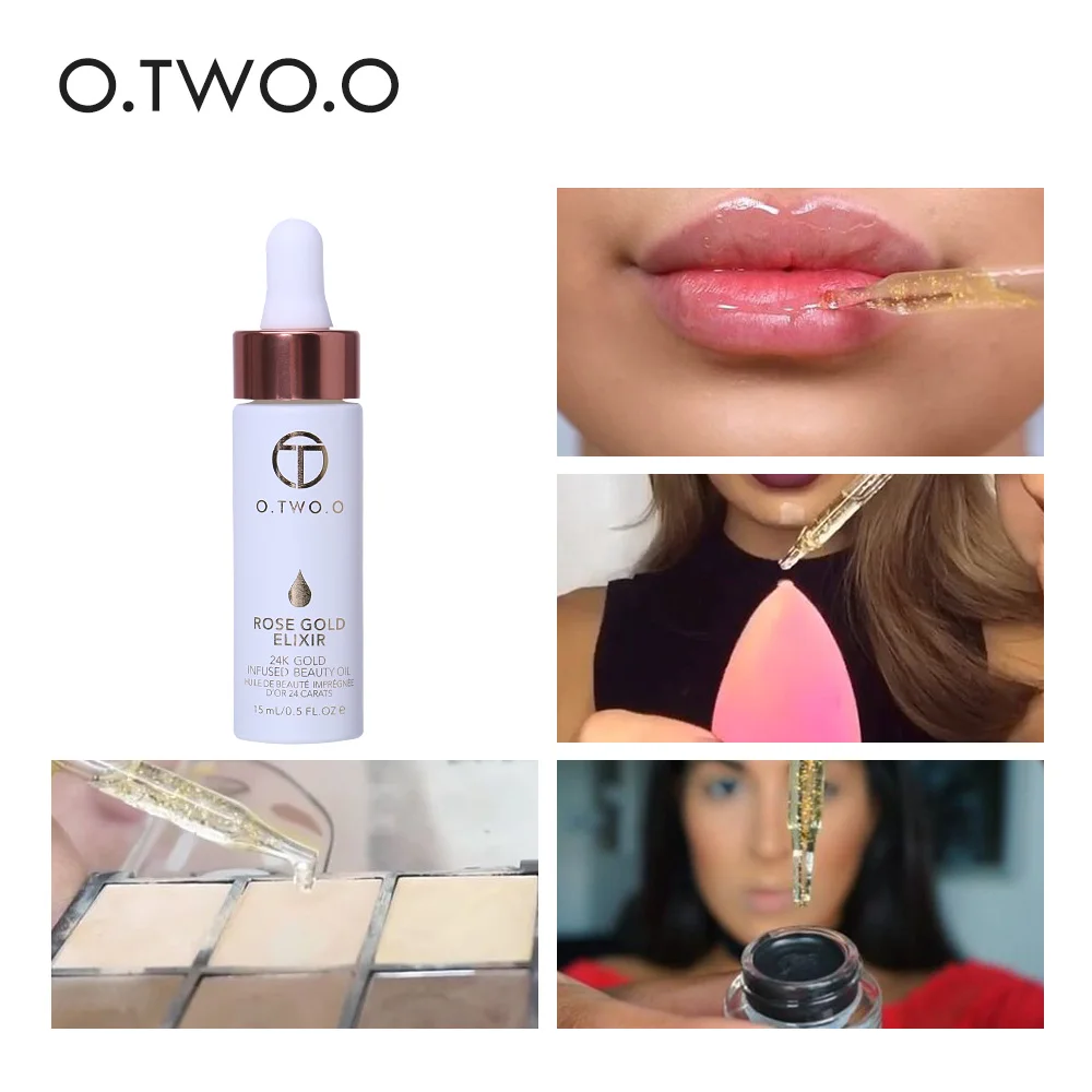 

O.TWO.O 24K Gold Vitamin Oil for Face Lip Make Up Moisturizing Anti-aging For All Skin Types Mix Power or Foundation Primer