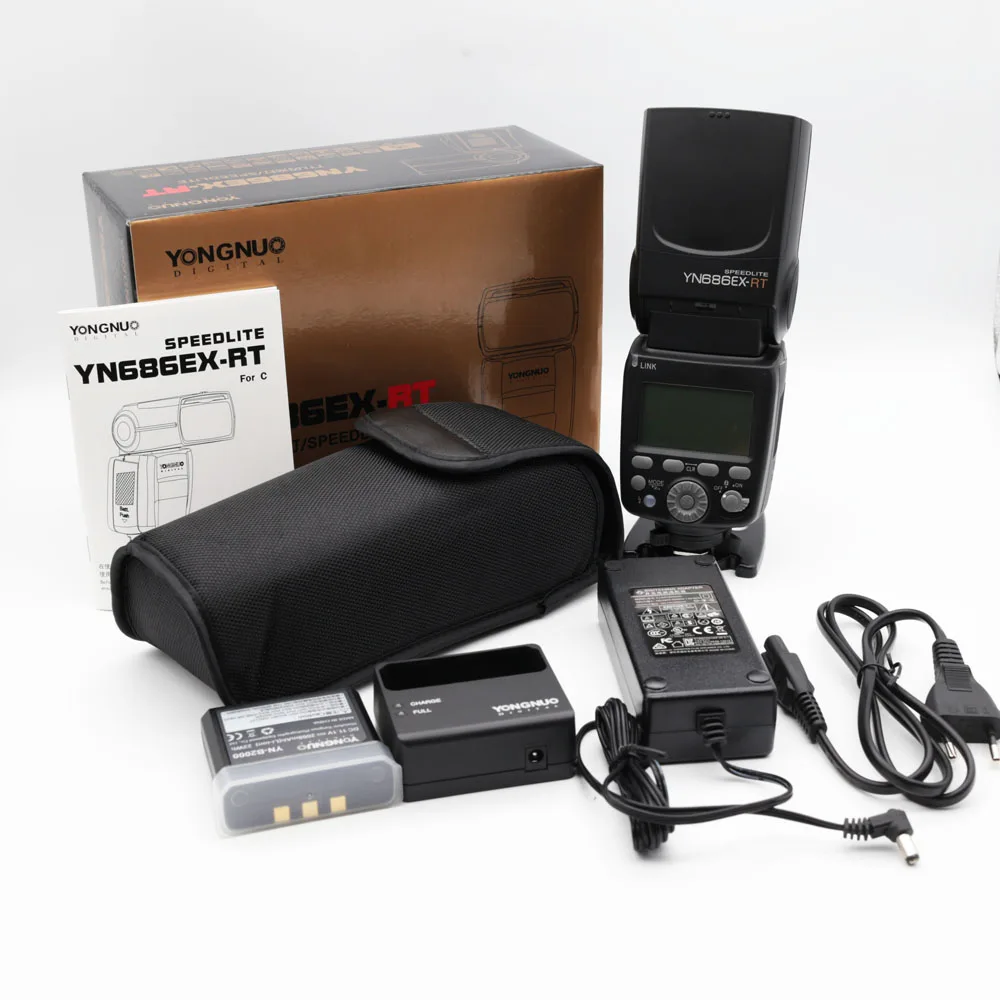 Yongnuo YN686EX-RT YN686 EX RT с литий-ионным аккумулятором 2000 мАч Вспышка Speedlite GN60 2,4G беспроводной HSS 1/8000s светильник YN686 для Canon