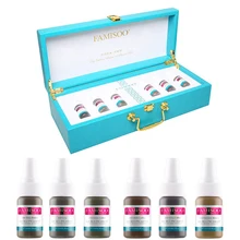 Famisoo 6 шт. для бровей насадка для татуировочной машины постоянный пигмент чернильная подводка для глаз эмульсии 3D Microblading принадлежности для макияжа аксессуары