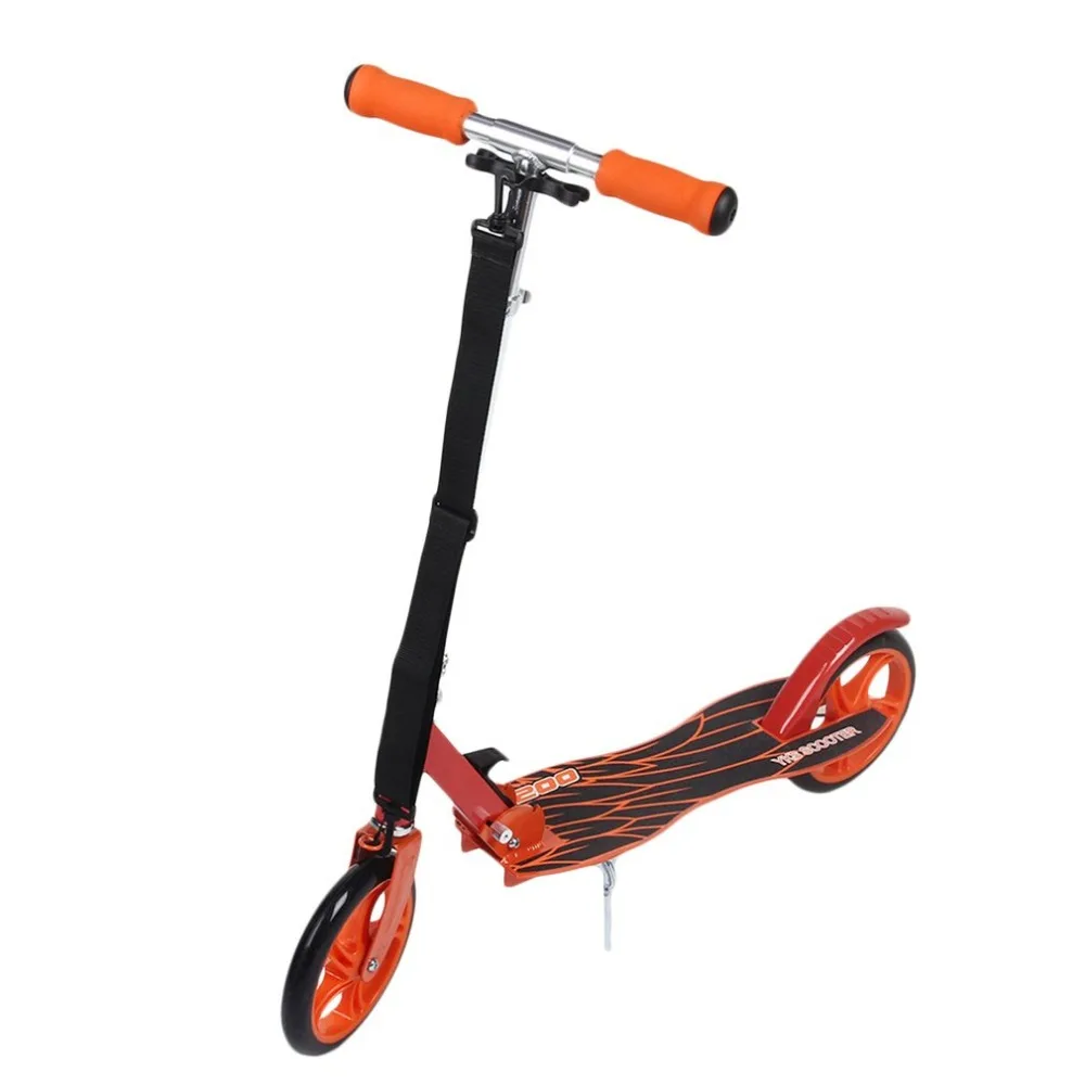 

New Adult Youngsters Aluminum Alloy Folding Height Adjustable Foot Scooter Two Rounds Outdoor Double Damping Push Kick Scooter