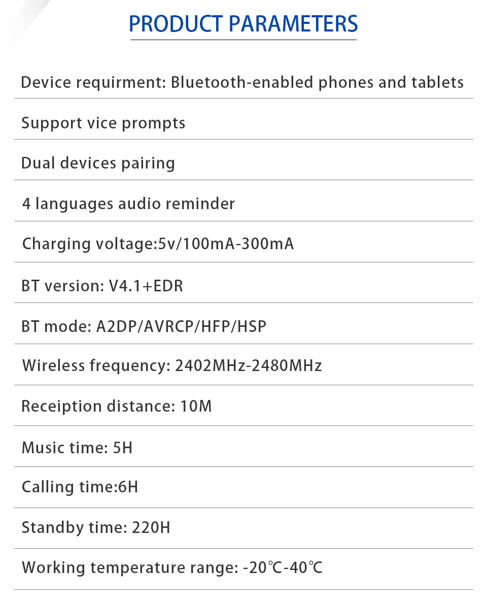 10 bluetooth headphone with microphone for mobile