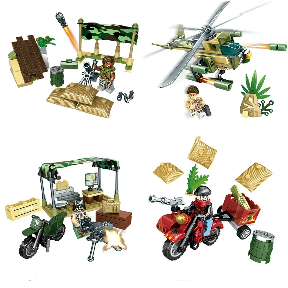 NEW 4 Styles Army Soldiers Military Helicopters Building Block Set LEPINS & Enlighten Toys for Children DIY Bricks FIGURES Toy block-set : image NEW 4 Styles Army Soldiers Military Helicopters Building Block Set LEPINS & Enlighten Toys for Children DIY Bricks FIGURES Toy block-set