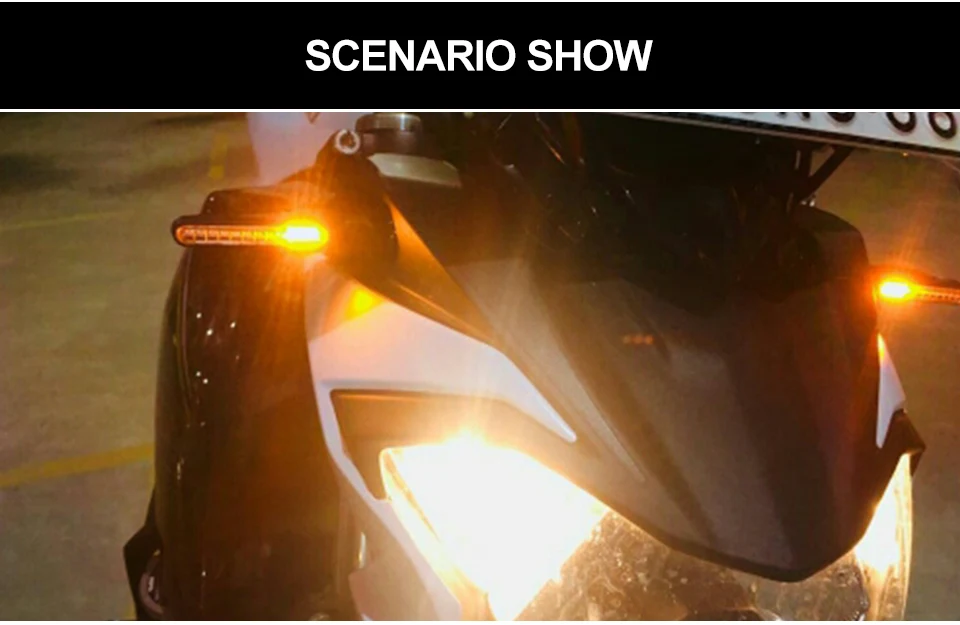 VooVoo Newest 4Pcs Universal Flowing Water Flicker Led Motorcycle Turn Signal Indicators Blinkers Flexible Bendable Amber Light Lamp_01 (6)