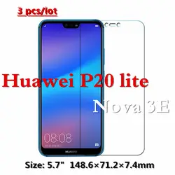 3 шт./лот высококачественного закаленного Стекло для HUAWEI P20Lite покрытие экрана Защитный чехол для смартфона 9 H на 5,84 дюйма кристаллы тонкий