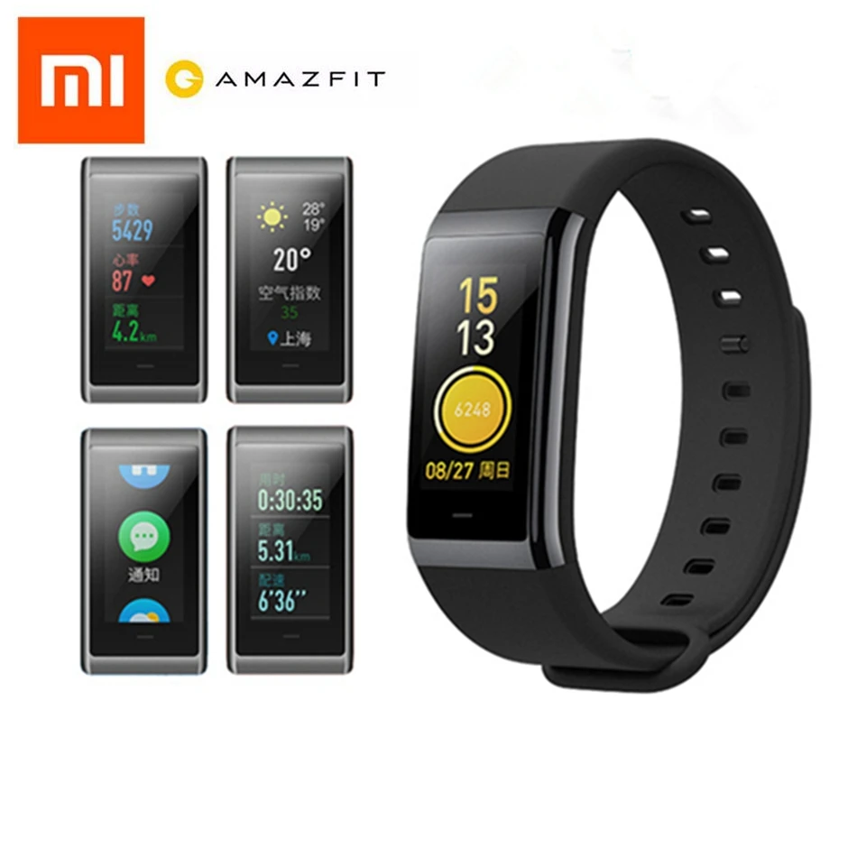 

Original Xiaomi AMAZFIT Cor MiDong Smart Band Bracelet Heart Rate Activity Sleep Tracker Waterproof Colorful IPS Wristband Men