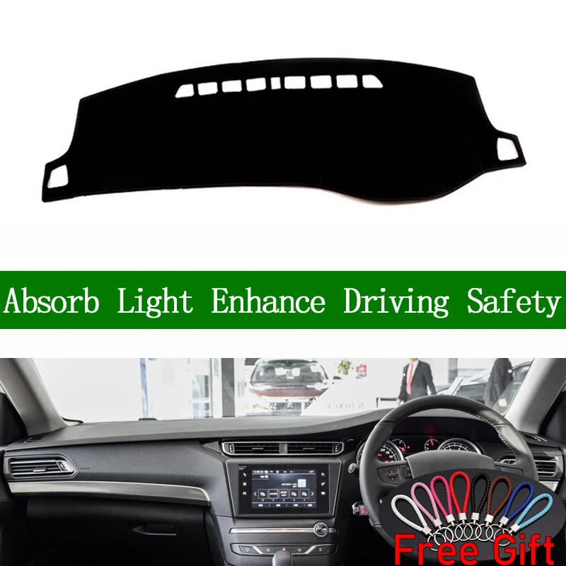 For Peugeot 408 2014 2015 2016 2017 2018 2019 Right Hand Drive Dashboard Cover Car Stickers Dash Mat Carpet Interior Accessories |