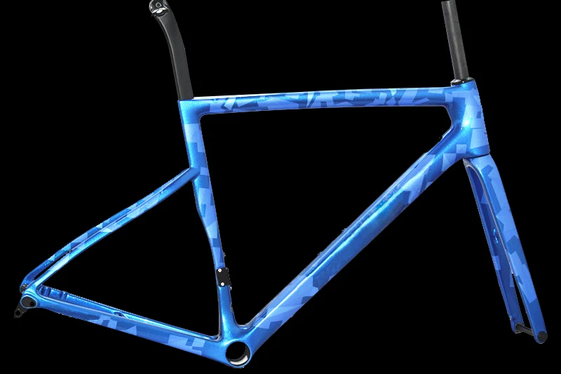 Диск рамка Aero набор рам для дорожных велосипедов тормоз обода 28 мм велосипедная Рама велосипеда DI2 углерода гоночный велосипед рама 100*12/142*12 - Цвет: Синий