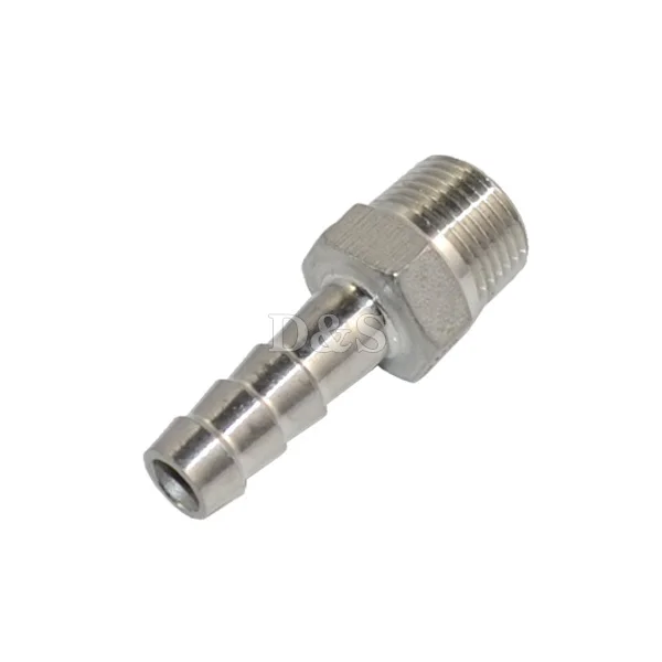 

MEGAIRON BSPT 1/4" DN8 Male Pipe Connector x 10 MM Barb Hose Tail Stainless Steel SS304 Thread Hosetail