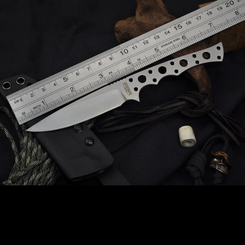 

PSRK All Steel Handle 12C27 Blade Fixed Knife Shark Outdoor Tactical Small Straight Knife 59HRC Survival Camping Gift EDC Knife