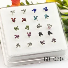 925 серебряные гвоздики для носа, модные ювелирные изделия, красочные кольца для носа, пирсинг, ювелирные изделия для носа, ноготь, женская мода, любовь